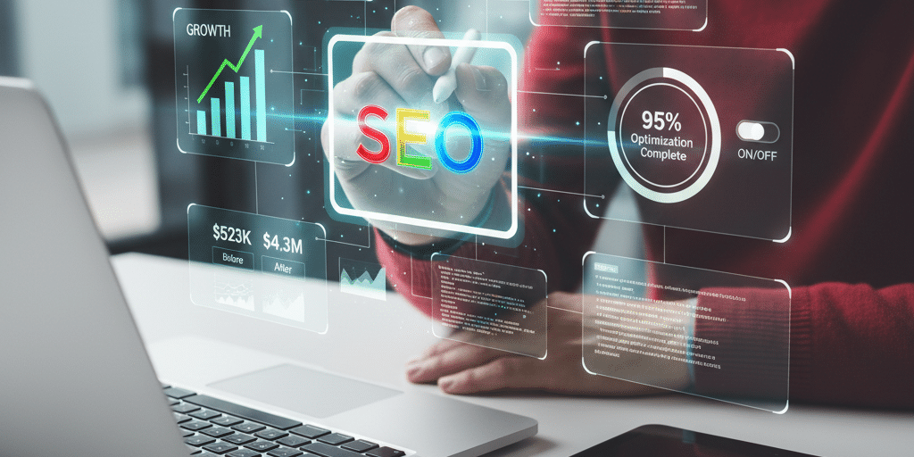 Optimisation SEO et refonte de site web : interface numérique interactive et données de performance